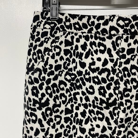 Ann Taylor Womens Black White Animal Print Straight Pencil Skirt Size 10 Career - Picture 3 of 12
